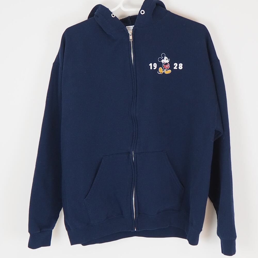 Walt Disney World Mickey Mouse 1928 embroidered full zip hoodie sweatshirt‎ XL